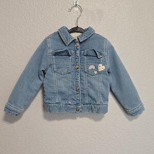 Chloé Light Blue Kids Jean Jacket with Embroidery